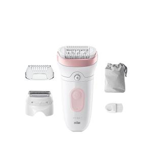 Braun Epilator Silk-pil 7, Hair Removal Device, Women Shaver & Trimmer, Wet and Dry, Wide Head, Includes Shaver Head and Trimmer Comb, SE7-041, Silver