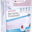 Guardmax Premium Box Spring Cover - Full Size Waterproof and Bed Bug Proof Zippered Box Spring Encasement - 6 Side Absorbent Boxspring Protects Against Bed Bugs, Dust Mites, Dirt, Spills, and Stains.
