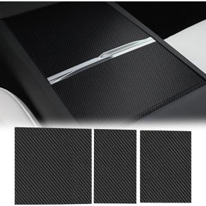 Real Carbon Fiber Center Console Wrap Kit Compatible with Tesla Model 3 Highland 2024 Car Center Console Cover(3PCS)