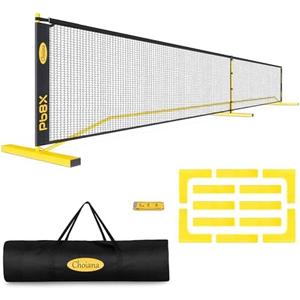 Choiana Portable Pickleball Net, Pickle Ball Net Outdoor with 22ft Regulation Size Net, Court Markers, Durable Frame PE Knitted Pickleball Practice Net System for Backyard Driveway