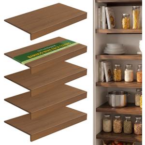 Wire Shelf Covers, Bamboo Wire Rack Covers (4PCS, 22" W x 12" D) Walnut