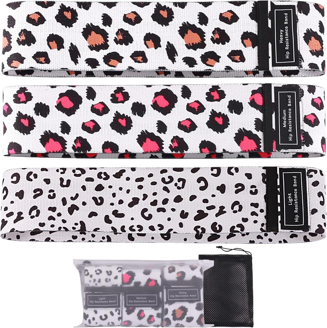 Booty Bands, 3 Levels Hip Bands, Polyester-Cotton and Latex Silk Workout Bands Resistance Bands for Home, Gym, Fitness, Pilates, Yoga (Pack of 3)