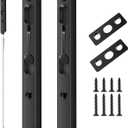 Blulu 2 Pcs 18 Inch Extended Flip Lever Flush Bolt for Double Door, Extra Long Heavy Duty French Door Locks Hardware (Matte Black)