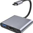 USB C to HDMI Adapter, Type-C Hub Converter to 4K HDMI Output, USB 3.0 Port & 100W PD Fasting Charging Port, USB-C Digital AV Multiport Adapter for MacBook Pro/Air, iPad Pro and More USB-C Devices