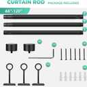 Curtain Rods for Windows 66 to 120, 1 Inch Industrial Curtain Rod, Black Rustic Window Rods For Bedroom, Indoor&Outdoor Drapery Rod, Room Divider Adjustable Telescope Design