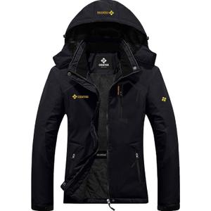GEMYSE Women's Mountain Waterproof Ski Snow Jacket Rain Winter Jacket Coat Hooded Windproof Parka(Black,X-Small)