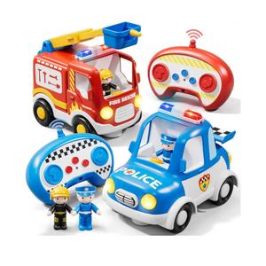 Lehoo Castle Remote Control Car for Toddlers, Fire Trucks for Toddlers 3-5, Remote Control Police Car Toy with Sounds & Lights, Toys for 3+ Year Old Boys, Gifts for 3 4 5 Year Old Boys Girls