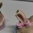 Lulu Home Easter Bunny Figurine, Set of 2 Resin Pot Bunny Shelf Sitters with Dangling Legs, Cute Modern Easter Statue Tabletop Sculpture Centerpieces Decorations