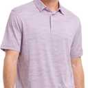 M MAELREG Golf Shirts for Men Short Sleeve Heather Jacquard Textured Stretch Moisture Wicking Performance Men's Polo Shirts (XL)