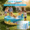 Foldable Swimming Pool for Kids 62.9"x17.7" Hard Plastic Portable Dog Pool Anti-Slip Collapsible Pets Bathtub Kiddie Pool Indoor Outdoor Backyard (JellieMons 63'')