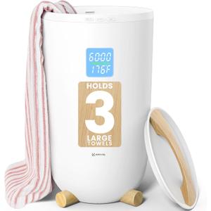 Keenray Large Towel Warmer Bucket, Luxury Towel Warmer for Bathroom, LCD Screen for Time and Temperature, Delay Time Up to 24 Hours, Fits 3 Large Towels, Blankets, Bathrobes, PJ's, Gift for Him & Her