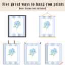 6 x MKIJUHB Blue Hydrangea Floral Botanical Wall Art Decor, Flower Room Decor, Rustic Blue Striped Hydrangea Flower Prints Wall Art Poster for Girls Room Bedroom Home, 8x10 Unframed Set of 4
