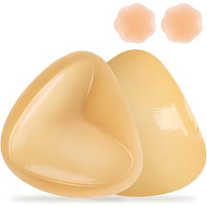 CIRLOSO Sticky Bra Push Up  Double Sided Adhesive Bras Inserts,Instant Lift Bra Pads for Enhanced Cleavage Beige