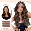 Fliace Clip in Hair Extensions for Women Chestnut Brown Long Wavy Hair Extensions Clip Ins 6PCS 16 Inch Synthetic Soft and Natural Thick Hair Pieces for Women