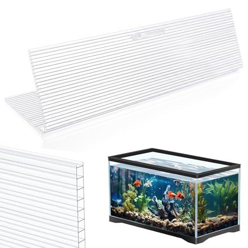 Sieral Aquarium Canopy Set Polycarbonate Greenhouse Panels 15.37 x 7.63 x 0.12 Inch for 5/10 Gallon Fish Tank Without Center Brace Aquariums Cover Fish Tank Lid, Clear