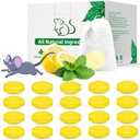 Mouse Rodent Repellent, 24 Pack Peppermint Oil for Mice, Mouse, Rats, Squirrel, Pest Control Indoor & Outdoor Use, Natural Deterrent Replace Trap Poisoning Family & Pet Safe Yellow