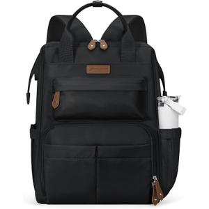 Maelstrom Laptop Backpack, Fits 15.6-17.3 Inch Travel Backpack Gift for Women Men, Waterproof College School Computer Bag, Anti-theft Business Work Bag with Luggage Strap (Black, 15.6 Inch)
