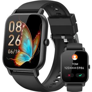 Smart Watches for Men Women(Answer/Make Call), 1.85 inch HD Fitness Tracker Watch with Activity Counter/ Sleep Monitor/ 110+ Sports Modes, IP68 Waterproof Smart Watch for Android iPhone iOS Compatible