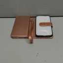 Varikke for iPhone 13 Wallet Case Detachable with 9-Card Holder for Women, Fashion Glitter PU Leather Wrist Strap Strong Magnetic Flip Wallet Removable Phone Case Cover for iPhone 13 6.1", Rose Gold