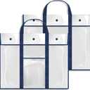 GAMENOTE 2 Pack Large Poster Storage Bag (31.5"25.5") Bulletin Board Holder Art Portfolio Container for Teachers Classroom Organization