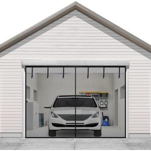 Sunolga Magnetic Garage Door Screen for 1 Car 9x7FT, Reinforced Polyester Magnetic Screen Door with 26 High Energy Magnets and 6 Strapping Tapes, Hands-Free Screen Door Mesh for Garage Door