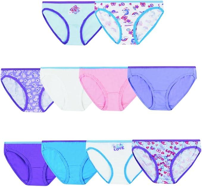 Hanes Girls and Toddler Underwear, Cotton Knit Tagless Brief, Hipster, and Bikini Panties, Multipack (Colors May Vary)
 (16, Briefs - Assorted - 10 Pack)