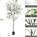 Artificial Olive Tree Tall Fake Potted Olive Silk Tree with Planter Large Faux Olive Branches and Fruits Artificial Tree for Modern Home Office Living Room Floor Decor Indoor (7FT)