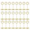 Table Number Holders, Simple Sign Stand Place Card Holder, Delicate Name Reusable Picture Memo Note Holder for Wedding Birthday Party Restaurant (24pcs, Gold)