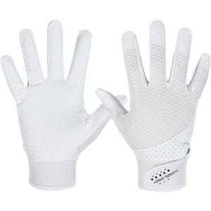 Baseball Bating Gloves Adult Youth Baseball Softball Batting Gloves Adult Kids Boys Girls (White)