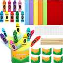 JANYUN 6 Sets 150 Pcs Back to School Crayon Theme Centerpiece