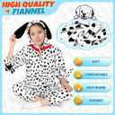 GIFTINBOX Cat Costume For Girls, Animal Costume, Black Cat Dalmatian Costume for Kids, Halloween Costumes for Kids (White, M)