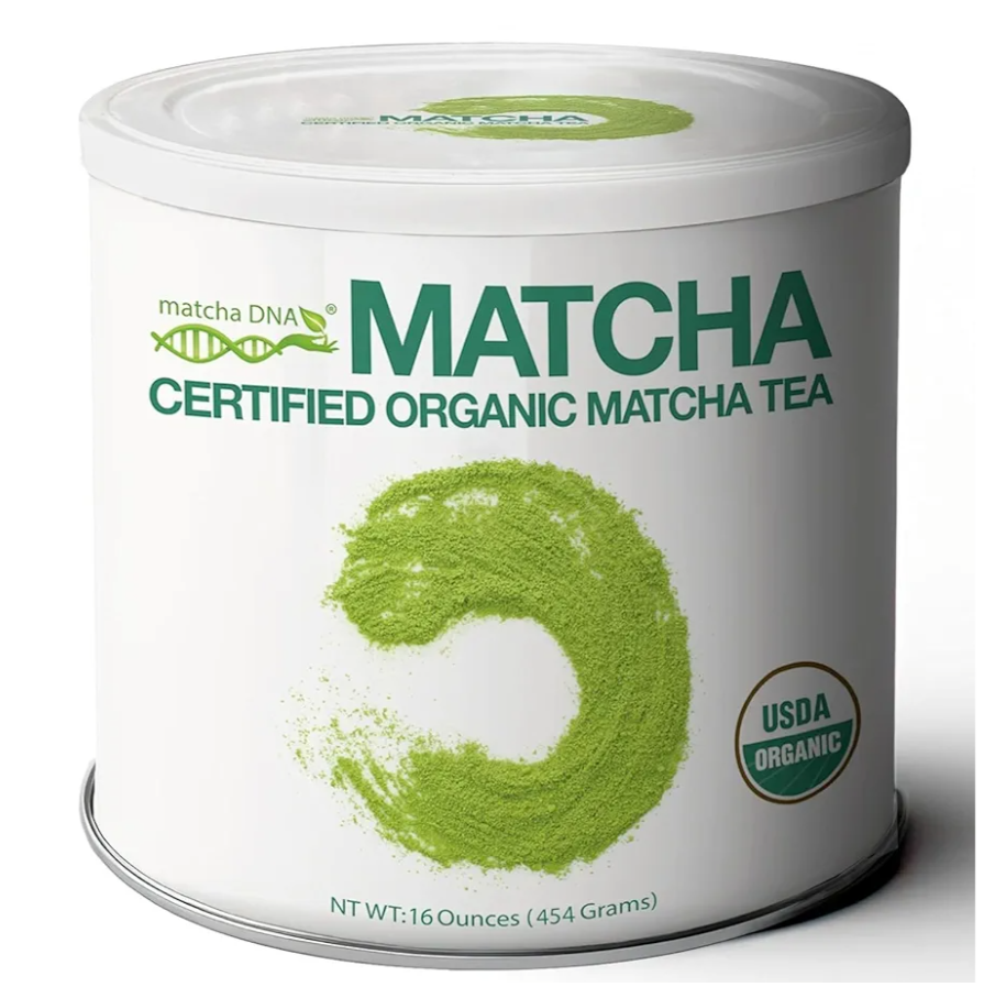 MATCHA DNA Certified Organic Matcha Green Tea Powder (16 oz TIN CAN) (BB 10/2027)