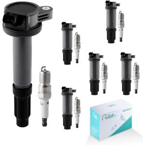 6PCS UF486 Ignition Coil Pack & SP433 Spark Plugs (3.0L V6 Only) For Ford Escape 2009-2012,Fusion 2006-2012,Lincoln Zephyr 2006,Mazda Tribute 2008-2011,Mercury Mariner 2009-2011,Milan 2006-2011 5C1651