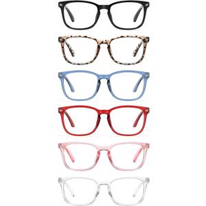 CCVOO Reading Glasses for Women/Men, Eyeglasses, Blue Light Readers for Women/Men, Computer Eye Glasses, Cheaters (6 Pack Mix, +1.5)