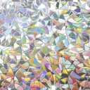 Amiya Rainbow Window Privacy Film Stained Glass Clings, 3D Static Glass Cling Sticker Decorative Home Vinyl Heat Control Anti-UV,23.6x78.7 Inch,Rainbow