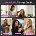Go Brush Pro 2026, Cordless Hair Straightener Brush, Mini Hair Straightener with 4 Temperature Settings, Portable Hair Straightener Brush with MCH Heating and Ionic & Ceramic Care for Women (Black)