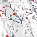 poefun Blackout Curtain Valances for Kitchen Windows - Tree Branches Printed Short Valances for Bedroom/Living Room/Bathroom/Farmhouse/Laundry with Rod Pocket 1 Panel 52 by 18 Inches Long, Grey