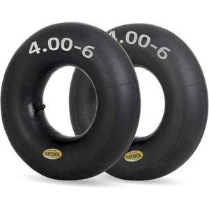 GICOOL 4.00-6 Replacement Inner Tube, 2 Pack with TR-13 Valve Stem, Heavy Duty, For 13" Tires Wheelbarrow Garden Utility Wagon Go Cart Lawn Mower