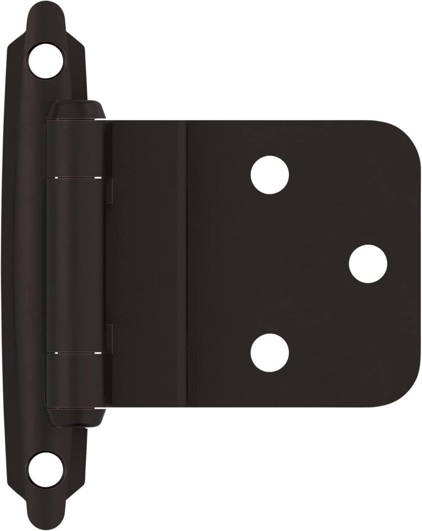 Amerock | Cabinet Hinge | 3/8 inch (10 mm) Inset | Oil Rubbed Bronze | 2 Pack | Self-Closing | Face Mount | Cabinet Door