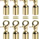 Uxcell Cord End Cap, 13mm(0.51") Barrel End Cap Terminators Cord Finding for Tassel Bag Strap DIY Making, 8Pcs Gold(53x25mm)