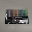 JusArt 32 Colors Glitter Markers, Glitter Paint Pens Sparkly and Shiny for DIY Card Making, Coloring, Scrapbooking, Glass, Wood, Stone, Fabric, Rock - 0.7mm Extra Fine Acrylic Paint Markers