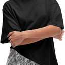 Women's Lace Patchwork Top Summer Daily Relaxed Fit Drop Shoulder Short Sleeve Blouse Casual Weekend T-Shirt, Large