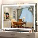 Hasipu Vanity Mirror with Lights, 32" x 22" LED Makeup Mirror, Lighted Makeup Mirror with Dimmable 3 Modes, Touch Screen Control Vanity Mirror Square Black