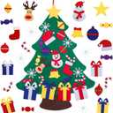 JIALWEN Felt Christmas Tree for Toddlers Kids Wall with 26pcs Detachable Ornaments DIY Set, Wall Hanging Xmas Gifts Christmas Party Decorations