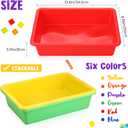 Sintuff 48 Pcs Classroom Paper Tray, Stackable Letter Size Bin, Multicolor