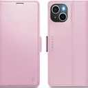 For iPhone 14 Plus Case Wallet with RFID Blocking Card Holder, PU Leather Kickstand Protective Flip Phone Cover Fit for iPhone 14 Plus 6.7", Rose Gold
