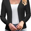 GoMamee Women's Cardigan Sweater Long Sleeve Open Front Knit Cardigans Black, Medium