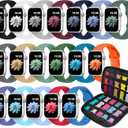 18 Pack Sport Band Compatible with Apple Watch Bands 40mm 41mm 38mm 46mm 45mm 44mm 42mm 49mm for Women Men, Silicone Band with Organizer for iWatch Ultra Series 11 10 9 8 7 6 5 4 3 2 SE/SE 3nd