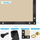 Patio 5' x 12' Fence Privacy Screen Beige Commercial Grade Mesh Shade Fabric with Brass Gromment Outdoor Windscreen Zipties