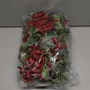 idyllic 6PCS 9-Inch Christmas Mini Wreaths for Kitchen Cabinets - Snowy Cedar Garland with Plaid Ribbon, Red Berry Pine for Holiday Decor